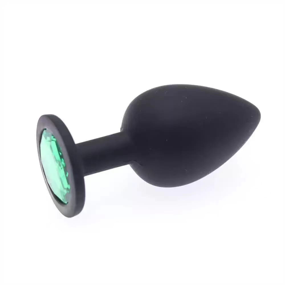 Plug Anal de Silicona Grande con Gema